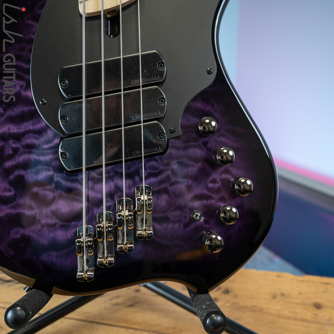 Dingwall Combustion 10th Anniversary 4-String 3 PUP Amethystburst Maple Fretboard