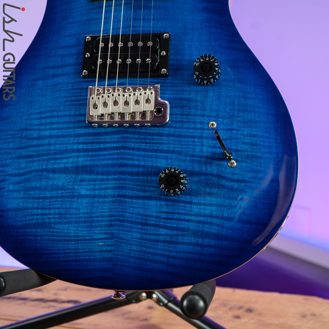 PRS Custom SE ダークブルー PRS SE Custom 24-08 Quilt Top Electric Guitar - Faded Blue