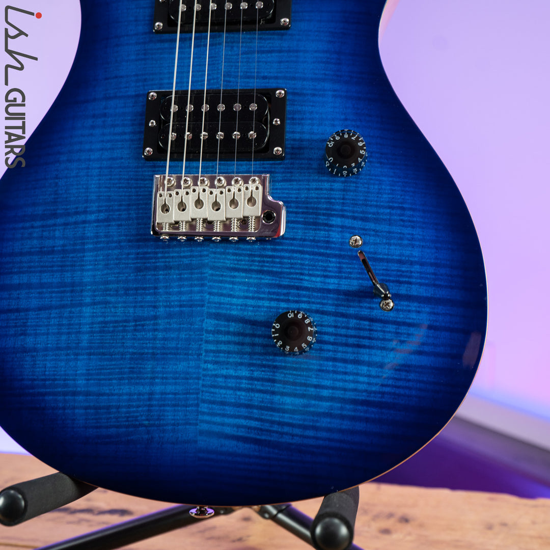 2021 PRS SE Custom 24 Faded Blue Burst