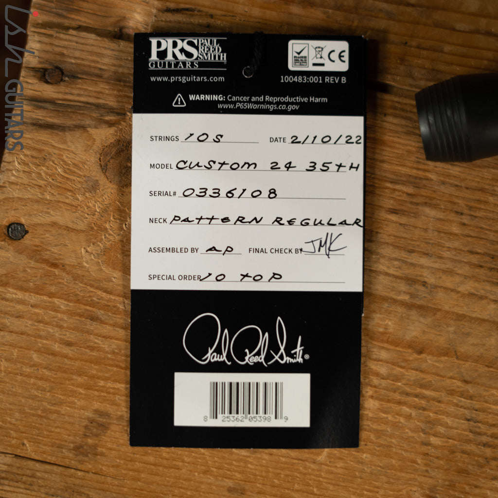 PRS Custom 24 35th Anniversary 10 Top Aquamarine w/ Black Burst
