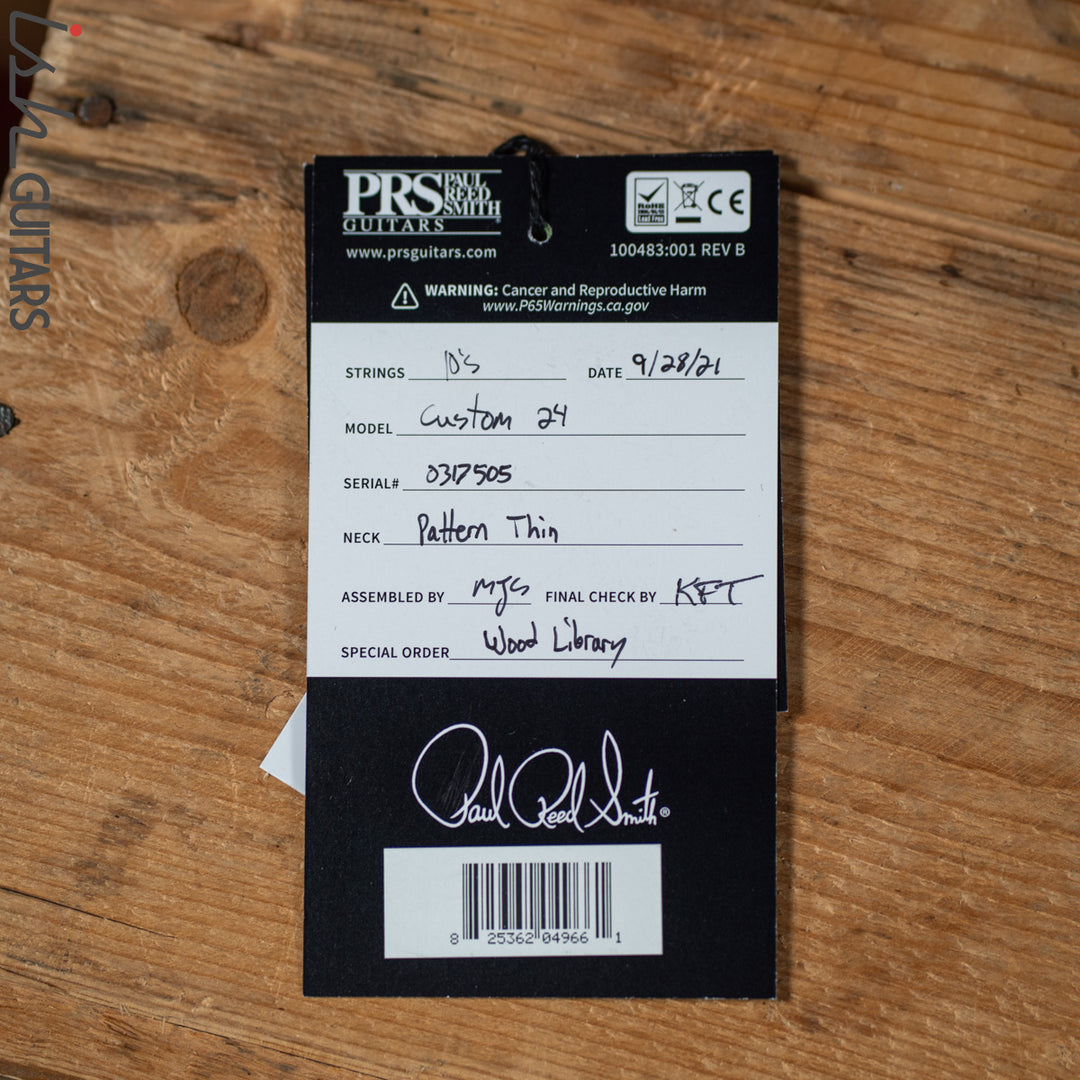 PRS Custom 24 Wood Library Antique White Opaque Satin