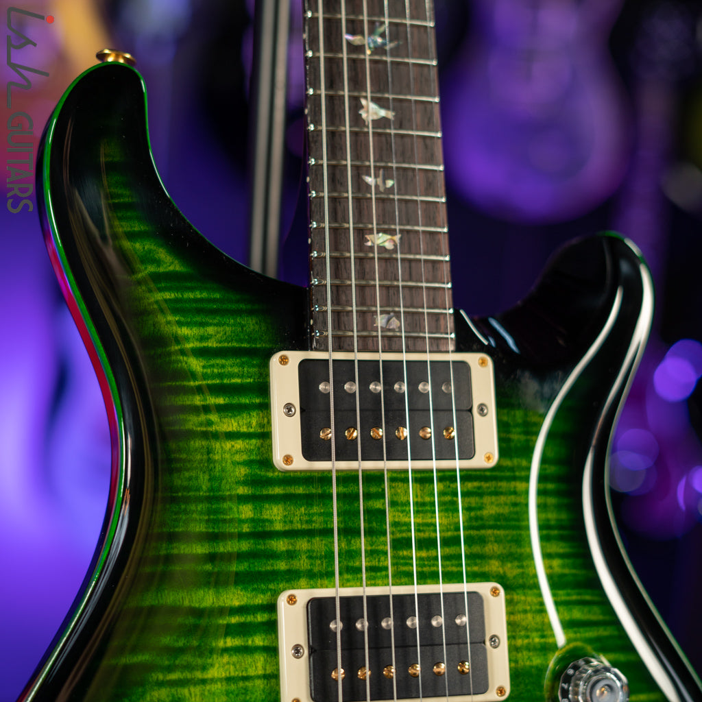 PRS Custom 24 35th Anniversary 10 Top Emerald Green w/ Black Wrap Burst