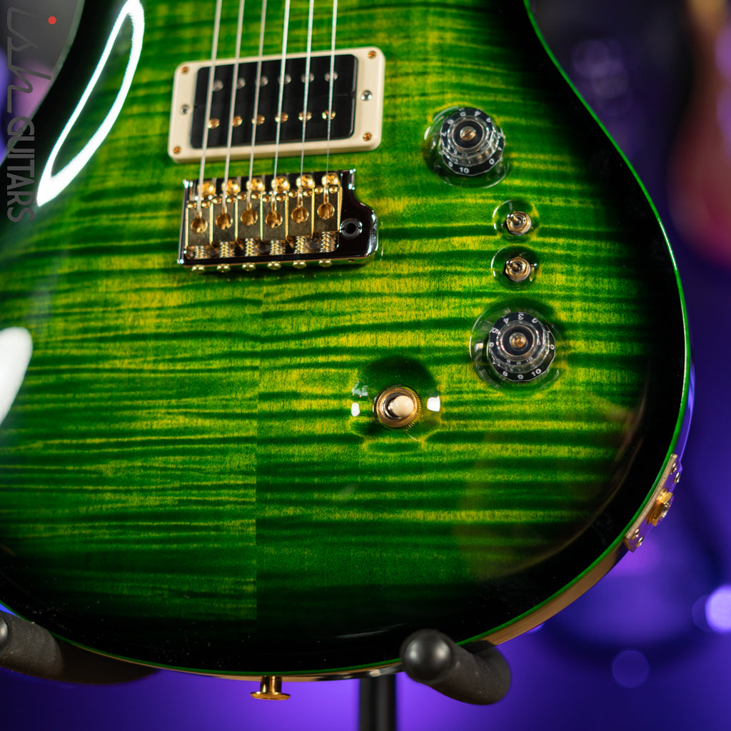 PRS Custom 24 35th Anniversary 10 Top Emerald Green w/ Black Wrap Burst