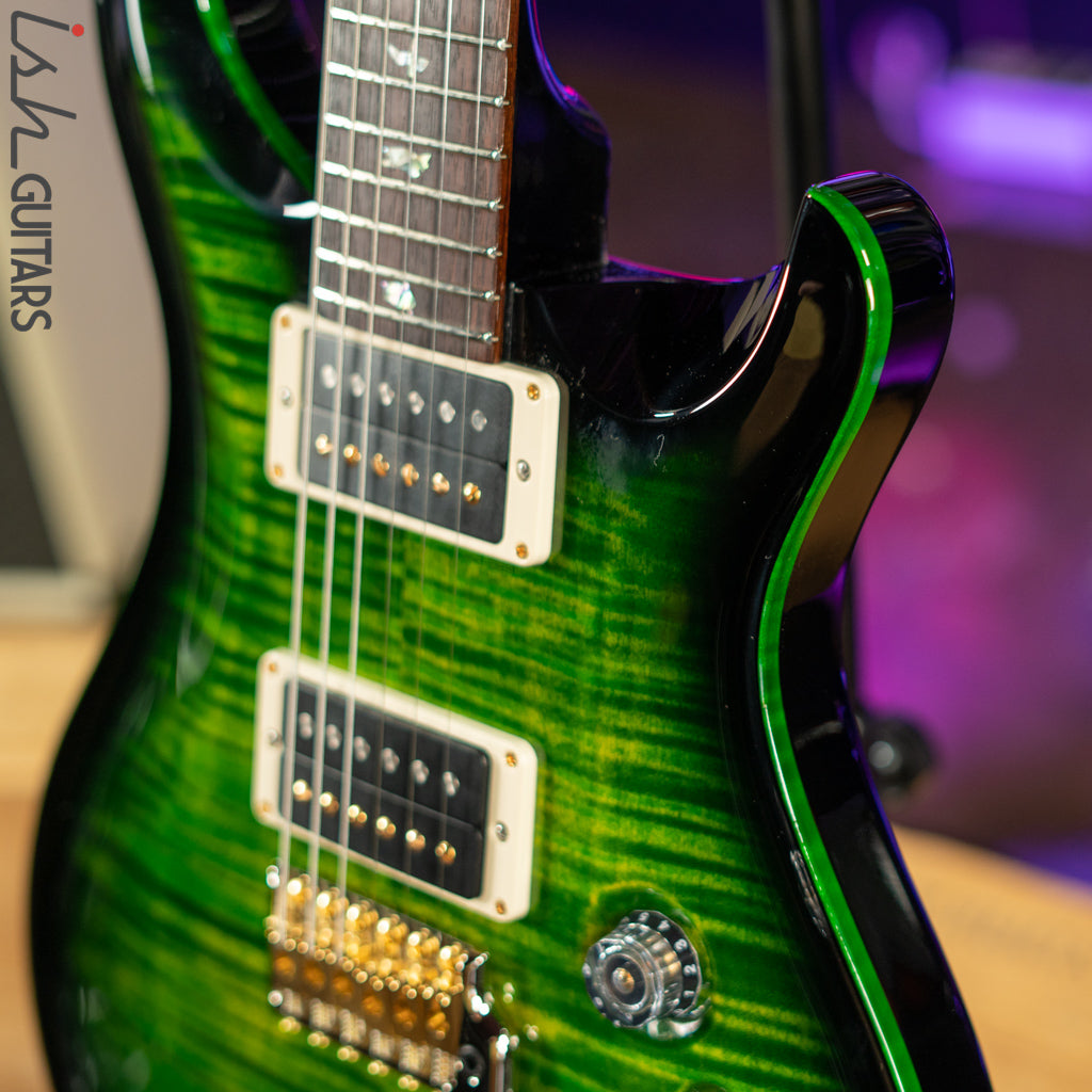 PRS Custom 24 35th Anniversary 10 Top Emerald Green w/ Black Wrap Burst