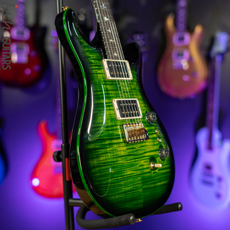 PRS Custom 24 35th Anniversary 10 Top Emerald Green w/ Black Wrap Burst