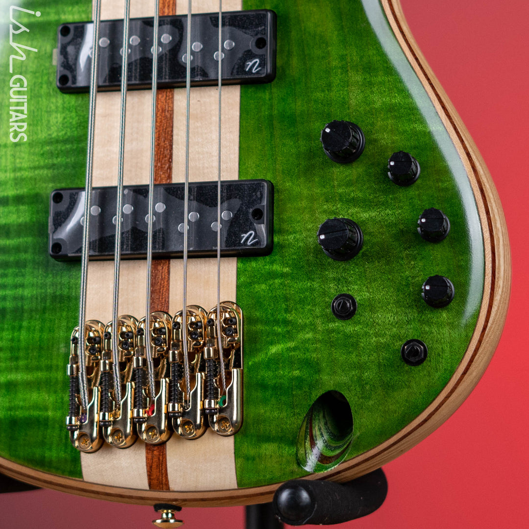 Ibanez Premium SR5FMDX 5-String Bass Emerald Green Low Gloss Demo