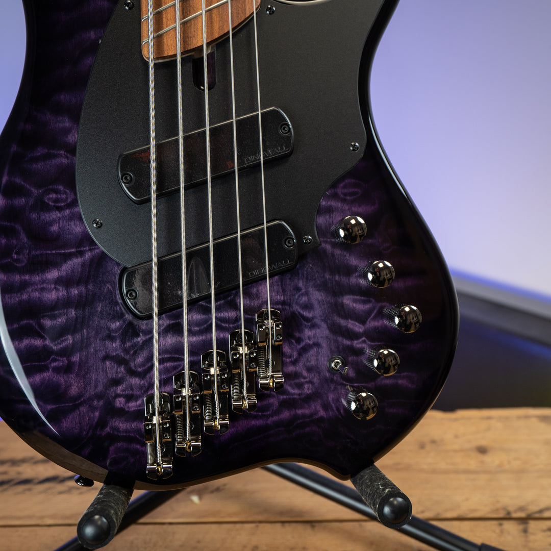 Dingwall 5-String Combustion 2X 10th Anniversary Amethyst Burst Pau Ferro Fretboard - B Stock