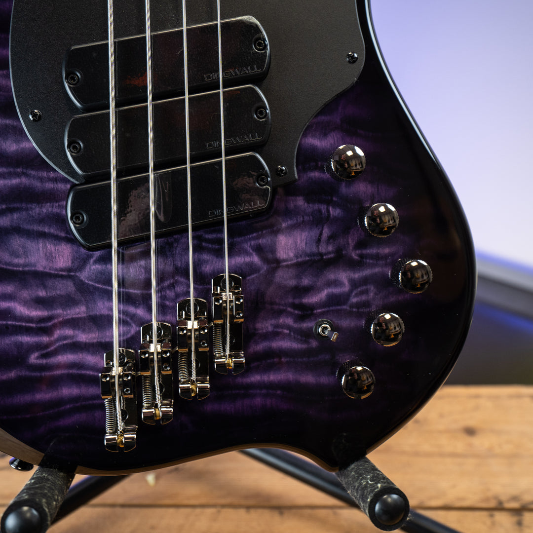 Dingwall 10th Anniversary Combustion 4-String 3 PUP Amethystburst Pau Ferro Fretboard