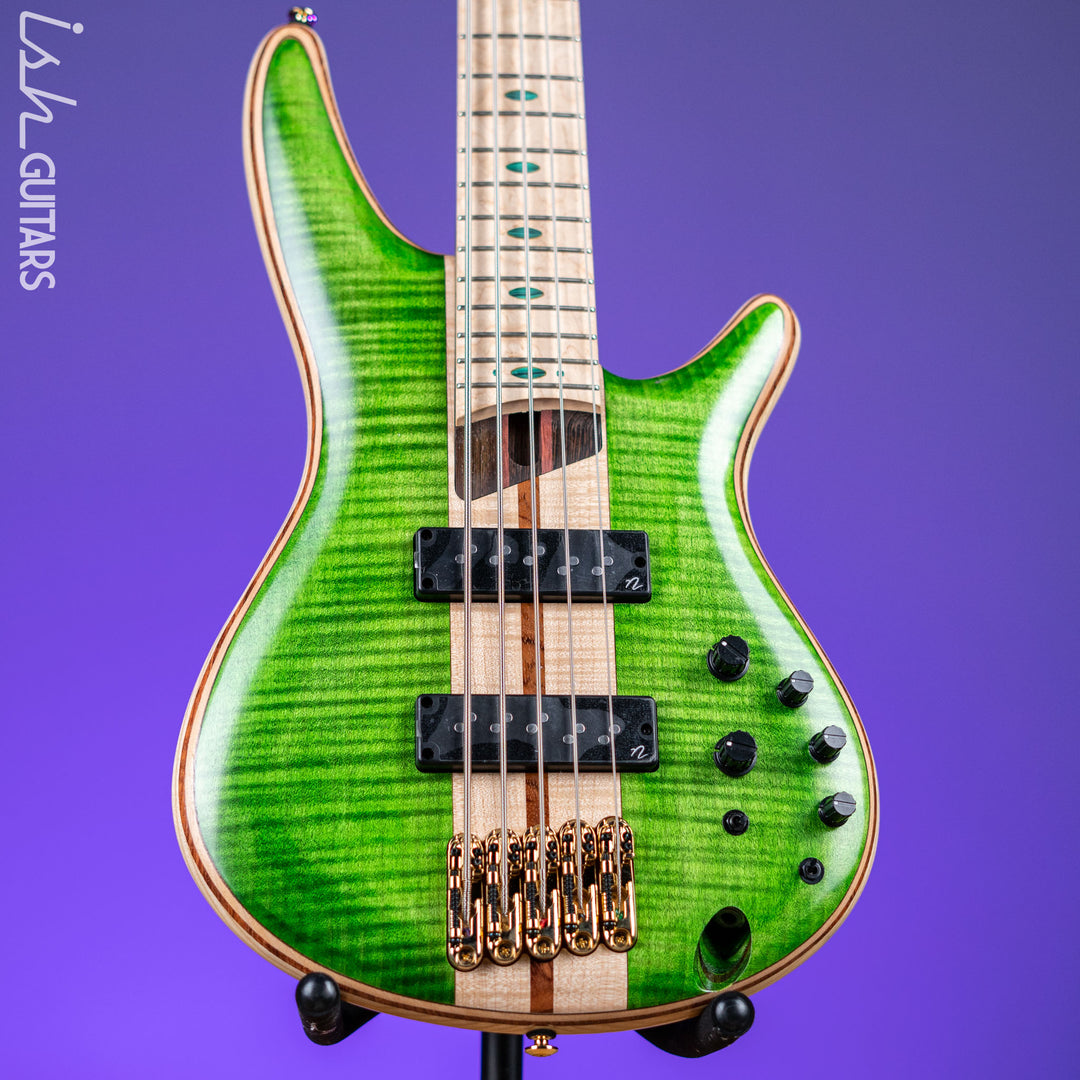 Ibanez Premium SR5FMDX 5-String Bass Emerald Green Low Gloss