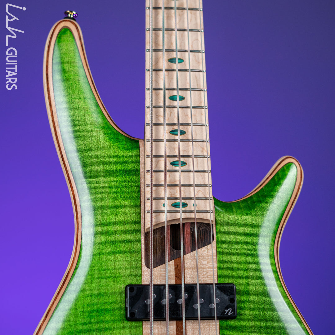 Ibanez Premium SR5FMDX 5-String Bass Emerald Green Low Gloss
