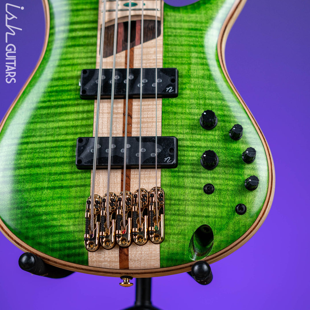Ibanez Premium SR5FMDX 5-String Bass Emerald Green Low Gloss