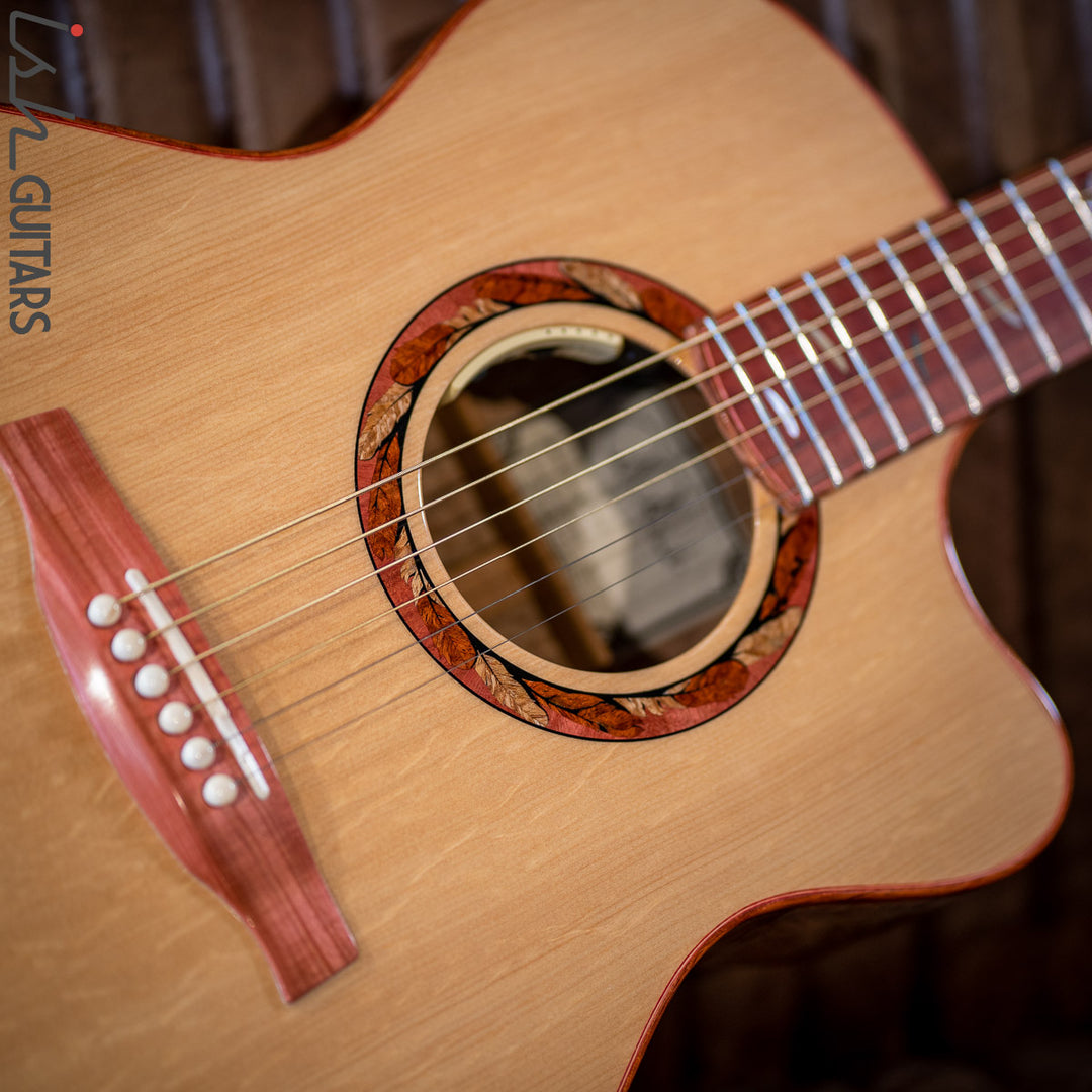 PRS Private Stock Angelus White Bubinga Pink Ivory Acoustic Guitar