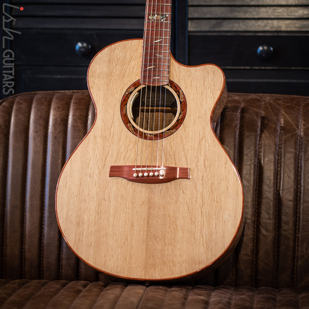 PRS Private Stock Angelus White Bubinga Pink Ivory Acoustic Guitar