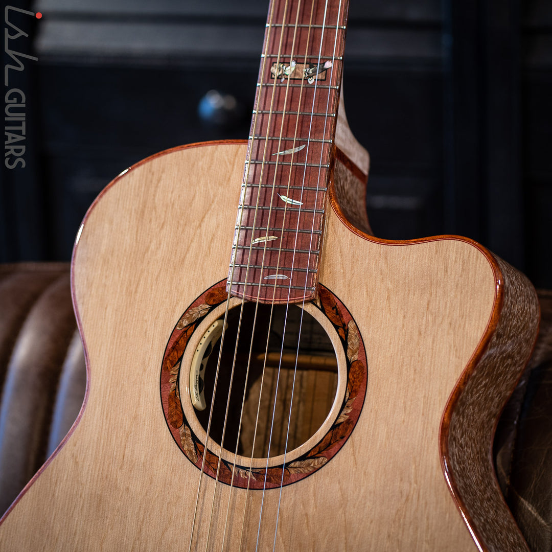 PRS Private Stock Angelus White Bubinga Pink Ivory Acoustic Guitar