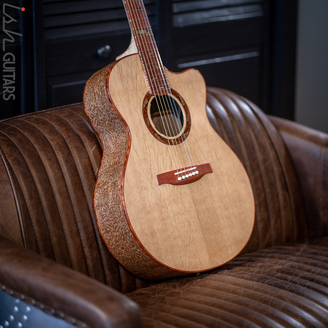 PRS Private Stock Angelus White Bubinga Pink Ivory Acoustic Guitar