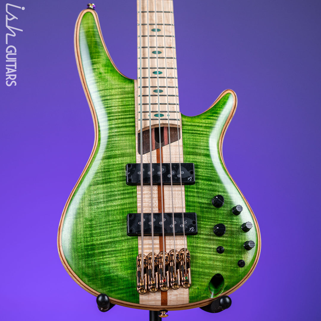 Ibanez Premium SR5FMDX 5-String Bass Emerald Green Low Gloss