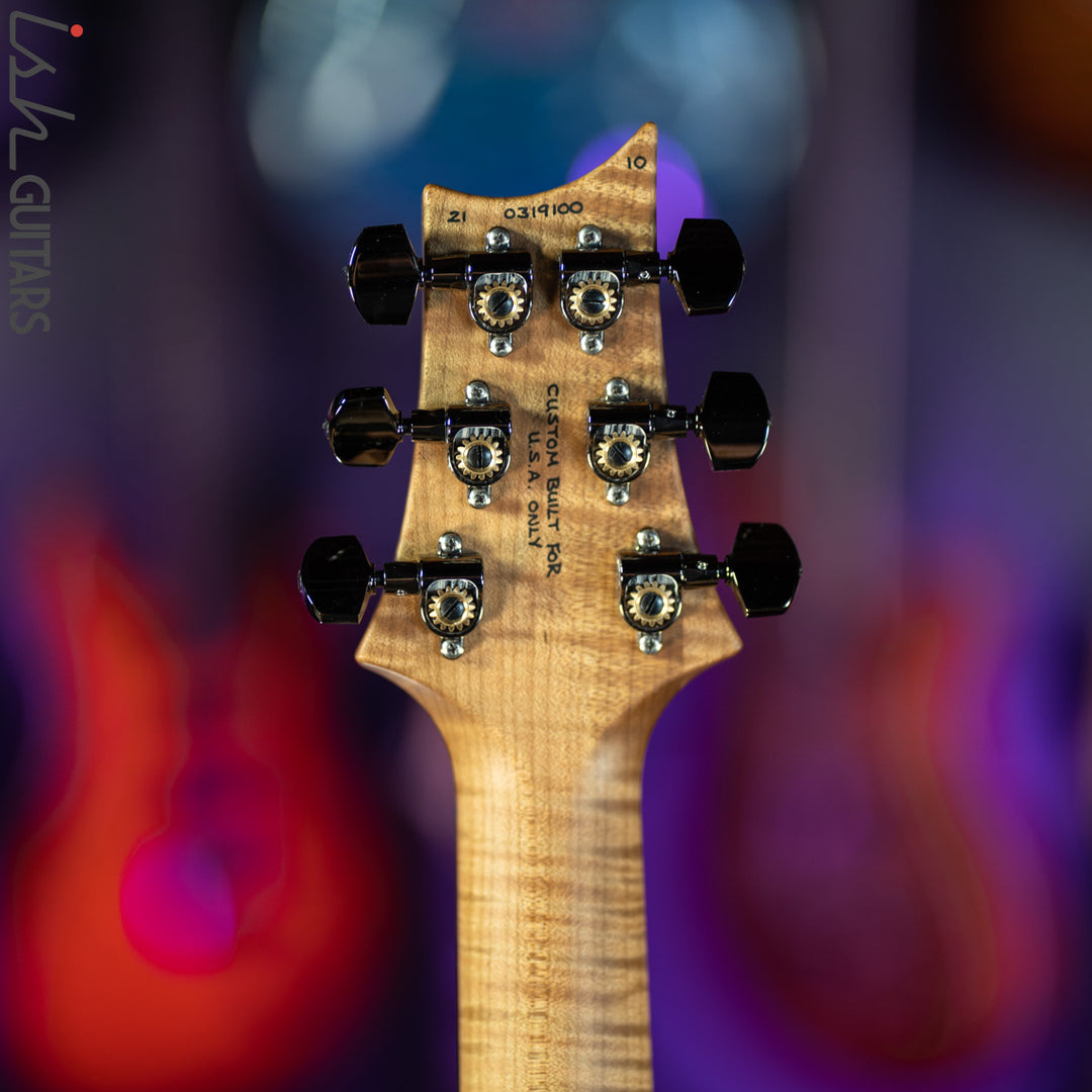 PRS Custom 24 Wood Library River Blue One Piece Quilt 10 Top