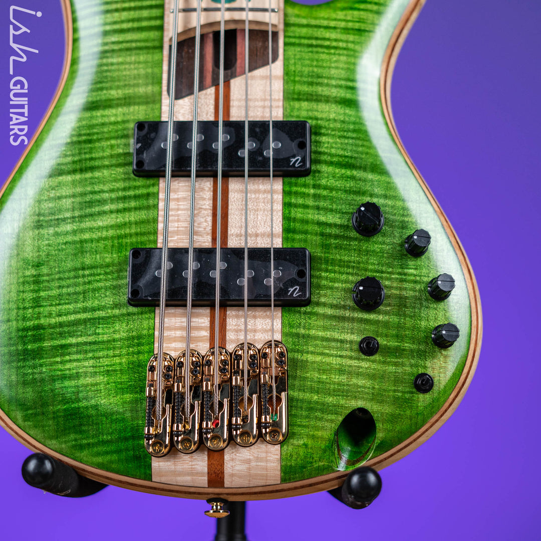 Ibanez Premium SR5FMDX 5-String Bass Emerald Green Low Gloss