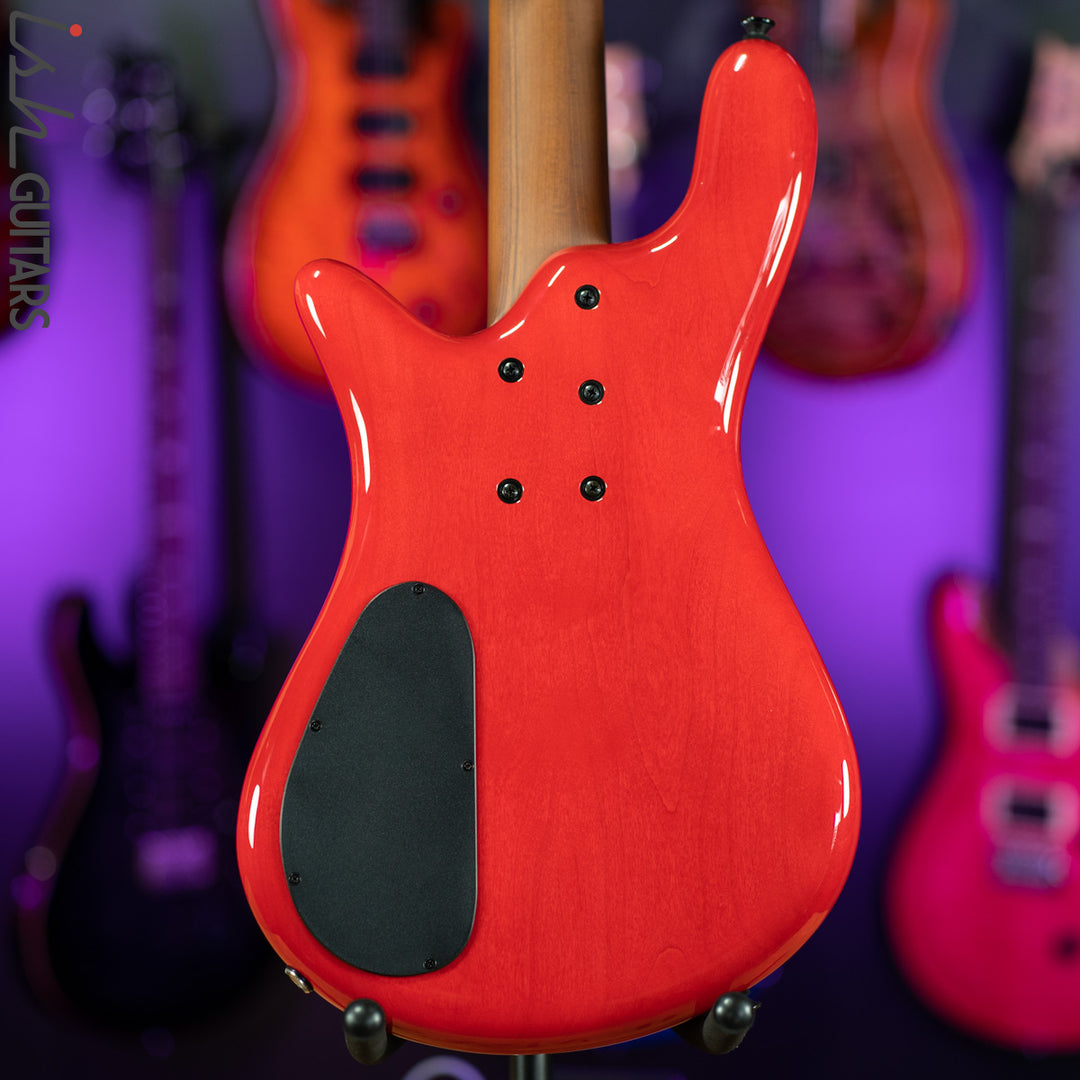 Spector Eurobolt 4 Inferno Red Gloss Poplar Burl Bass Guitar