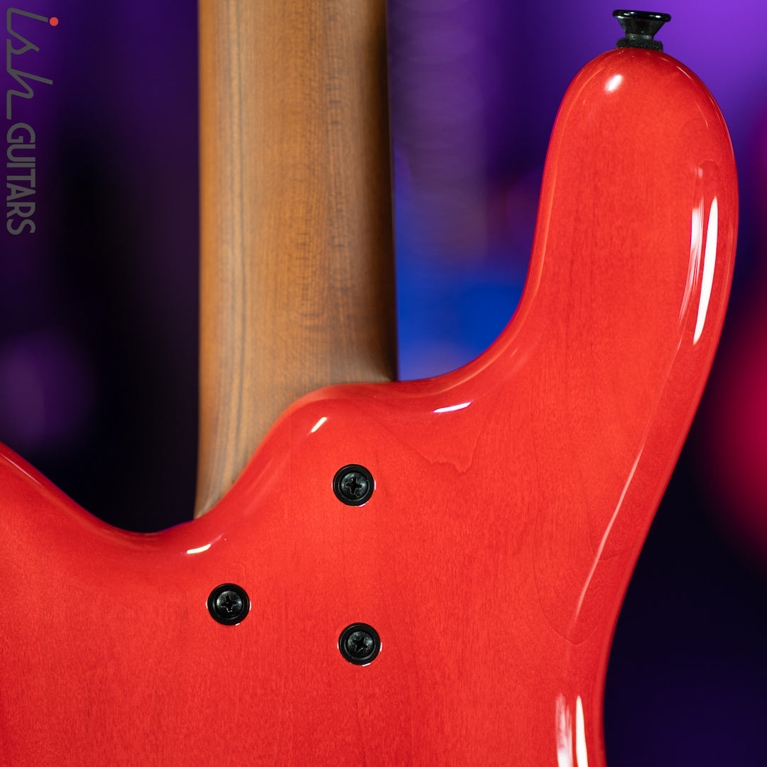 Spector Eurobolt 4 Inferno Red Gloss Poplar Burl Bass Guitar
