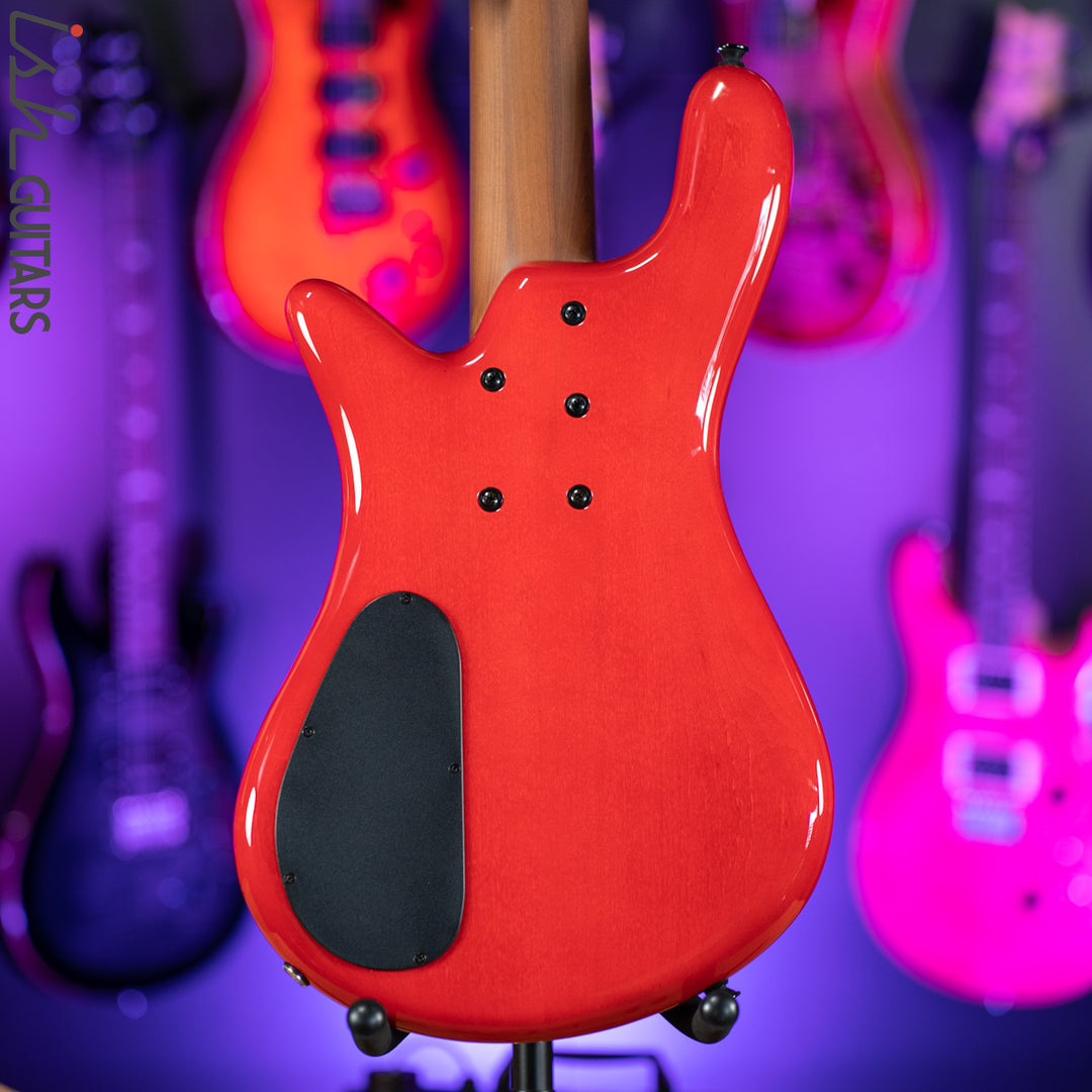 Spector Eurobolt 5 Inferno Red Gloss Poplar Burl Bass Guitar