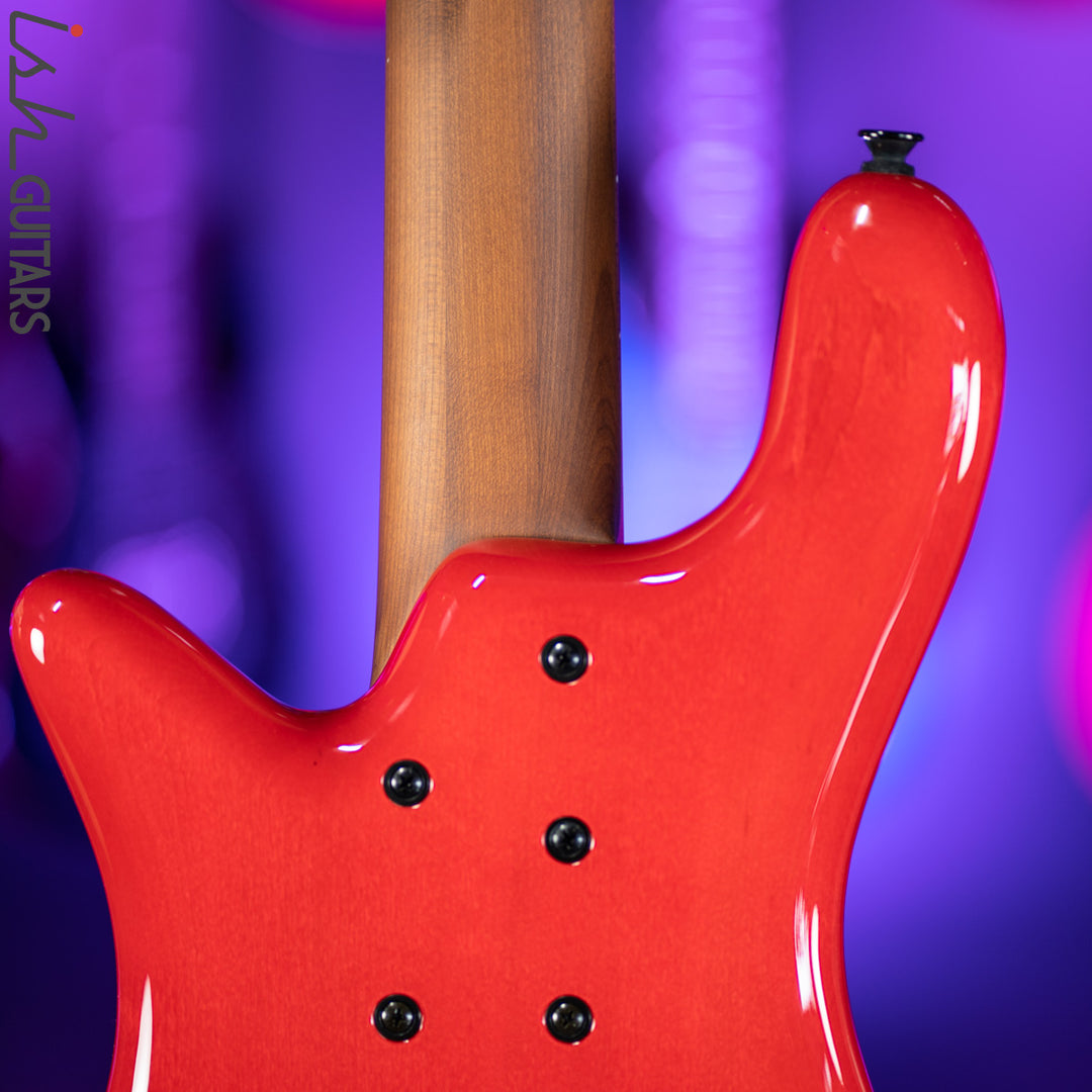 Spector Eurobolt 5 Inferno Red Gloss Poplar Burl Bass Guitar