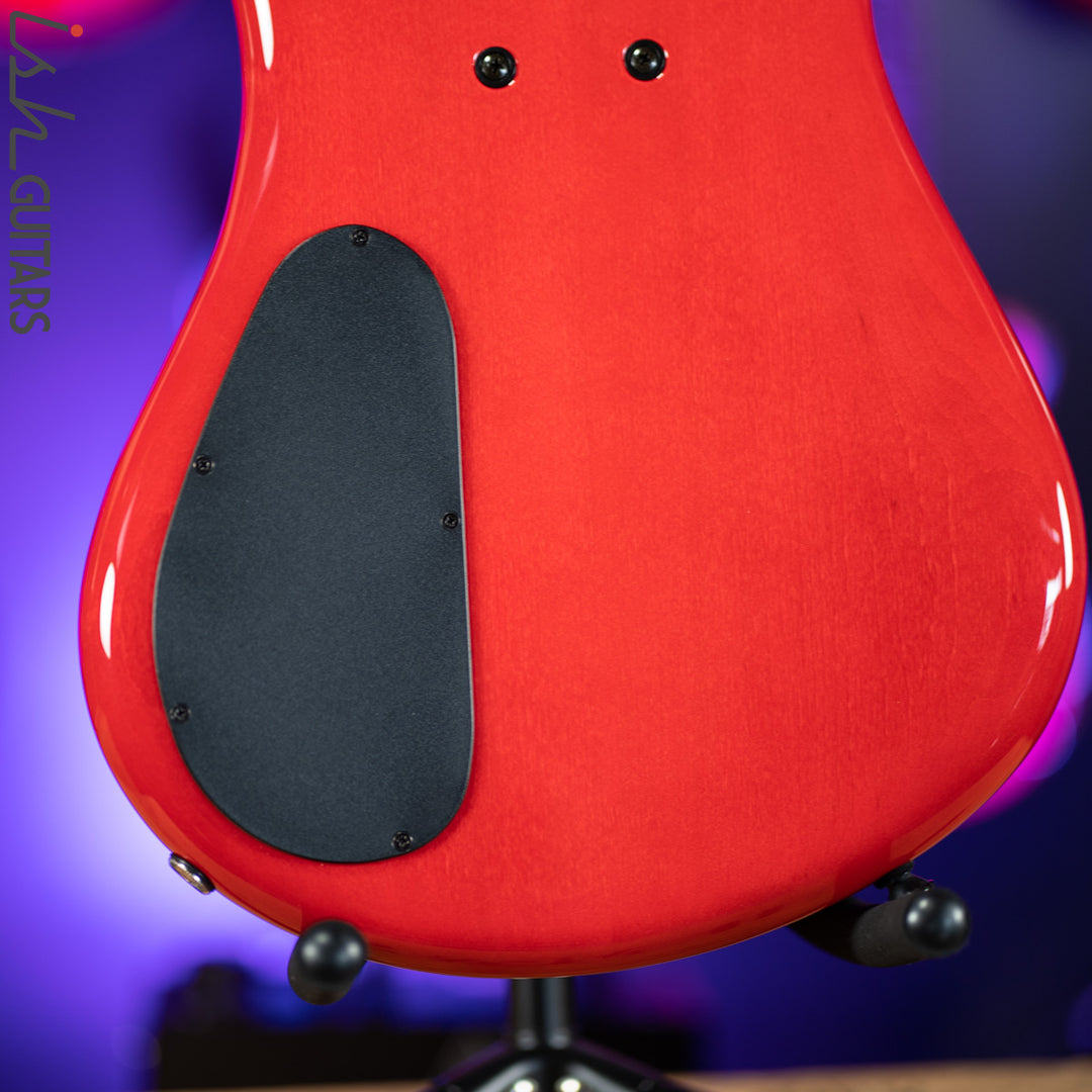 Spector Eurobolt 5 Inferno Red Gloss Poplar Burl Bass Guitar