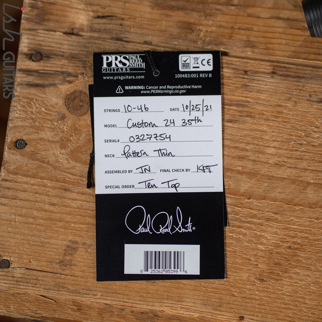 PRS Custom 24 35th Anniversary Guitar Violet Blueburst Wrap 10 Top
