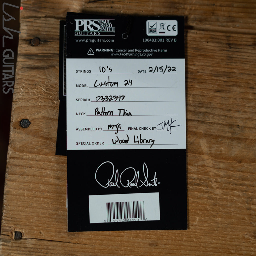 PRS Wood Library Custom 24 Copperhead Burst 10 Top Quilt Figured Maple Neck
