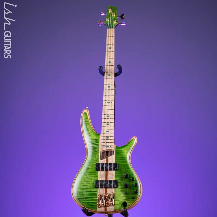 ベース Ibanez SR4FMDX-EGL Ibanez Premium SR4FMDX 4-string Bass Guitar - Emerald Green