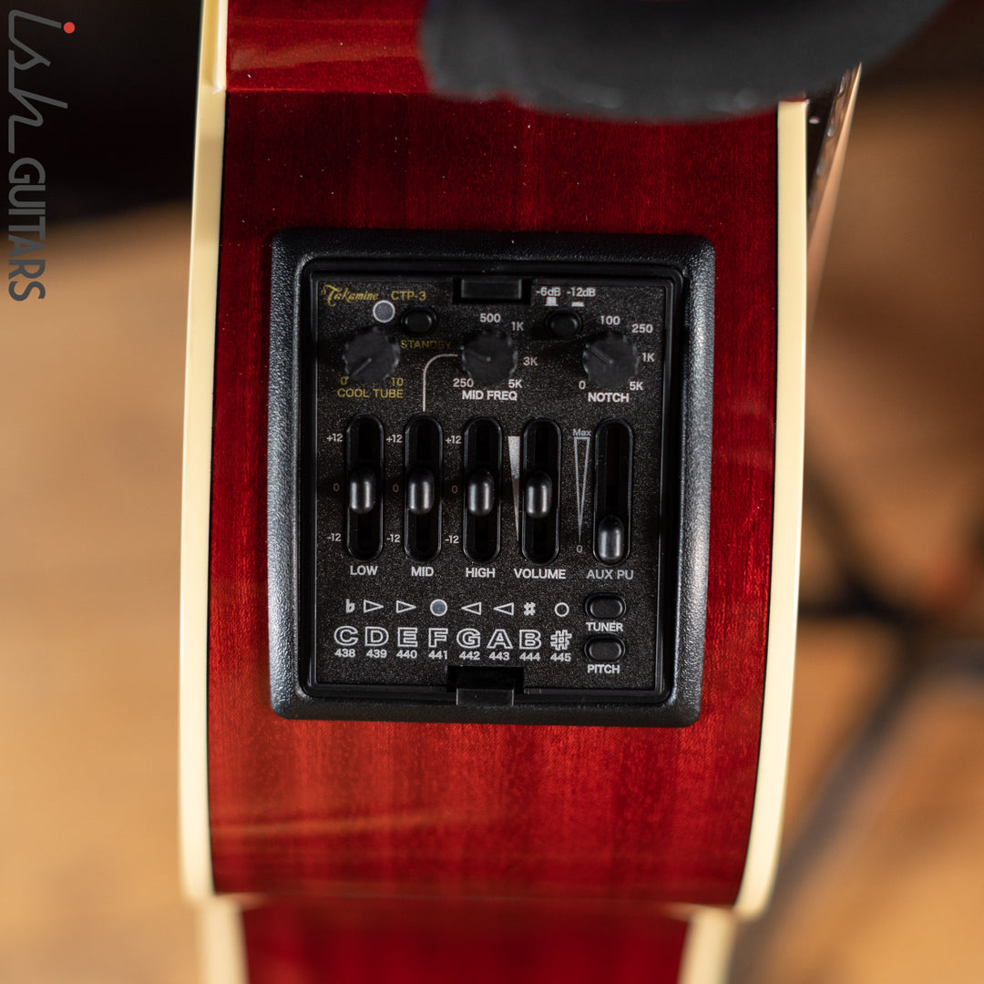 Takamine CP6SSDC Singlecut Dreadnought Gloss Cherry Sunburst Demo