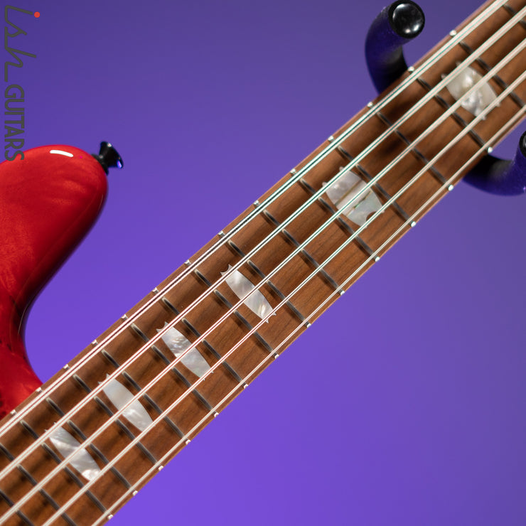 Spector Eurobolt 5 Inferno Red Gloss Poplar Burl Bass Guitar