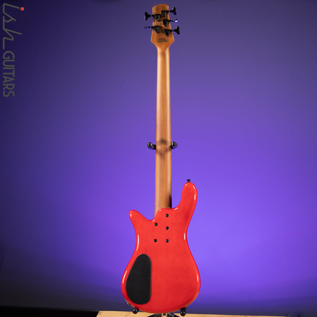 Spector Eurobolt 5 Inferno Red Gloss Poplar Burl Bass Guitar