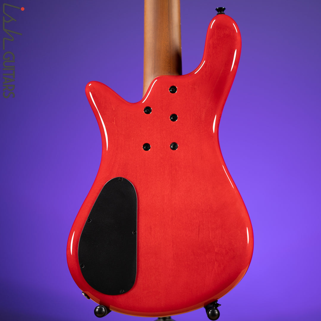 Spector Eurobolt 5 Inferno Red Gloss Poplar Burl Bass Guitar