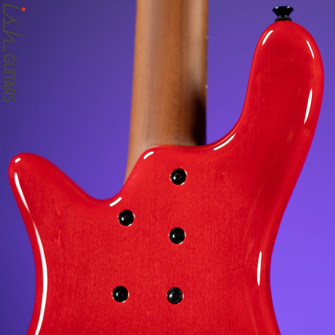 Spector Eurobolt 5 Inferno Red Gloss Poplar Burl Bass Guitar