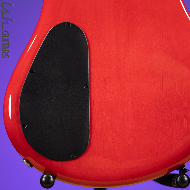 Spector Eurobolt 5 Inferno Red Gloss Poplar Burl Bass Guitar