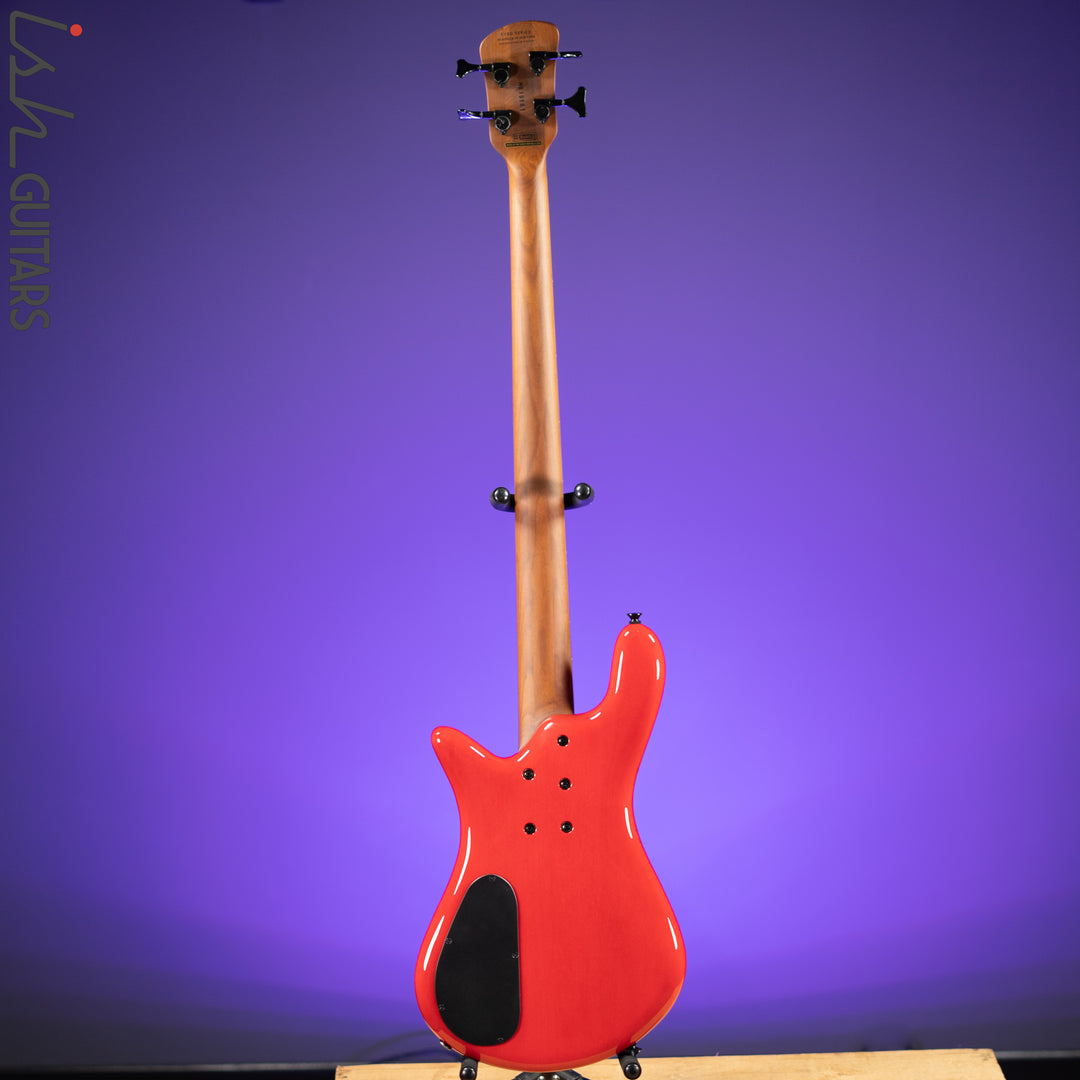 Spector Eurobolt 4 Inferno Red Gloss Poplar Burl Bass Guitar