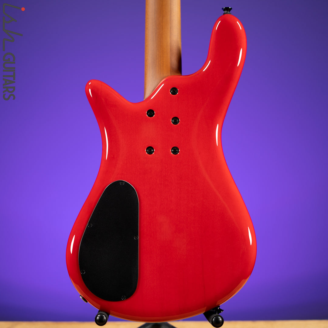 Spector Eurobolt 4 Inferno Red Gloss Poplar Burl Bass Guitar Demo