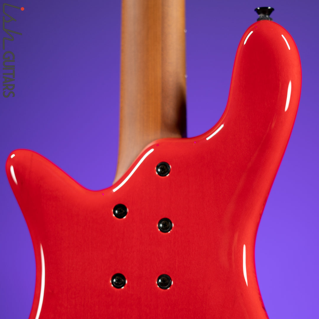 Spector Eurobolt 4 Inferno Red Gloss Poplar Burl Bass Guitar Demo