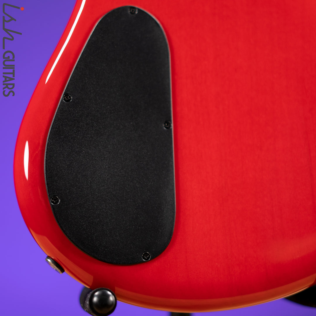 Spector Eurobolt 4 Inferno Red Gloss Poplar Burl Bass Guitar Demo
