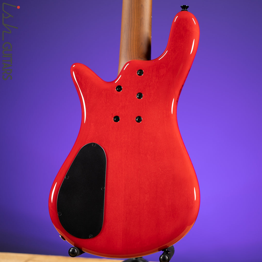 Spector Eurobolt 5 Inferno Red Gloss Poplar Burl Bass Guitar Demo