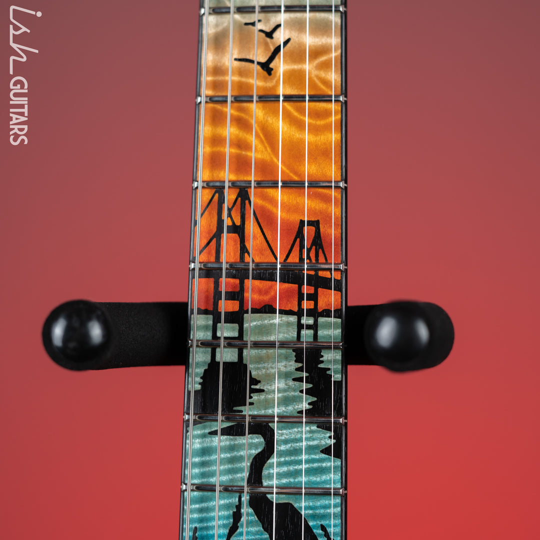 2021 PRS Private Stock Custom 24 Aquamarine Glow Smoked Burst “Chesapeake Bay” Inlays