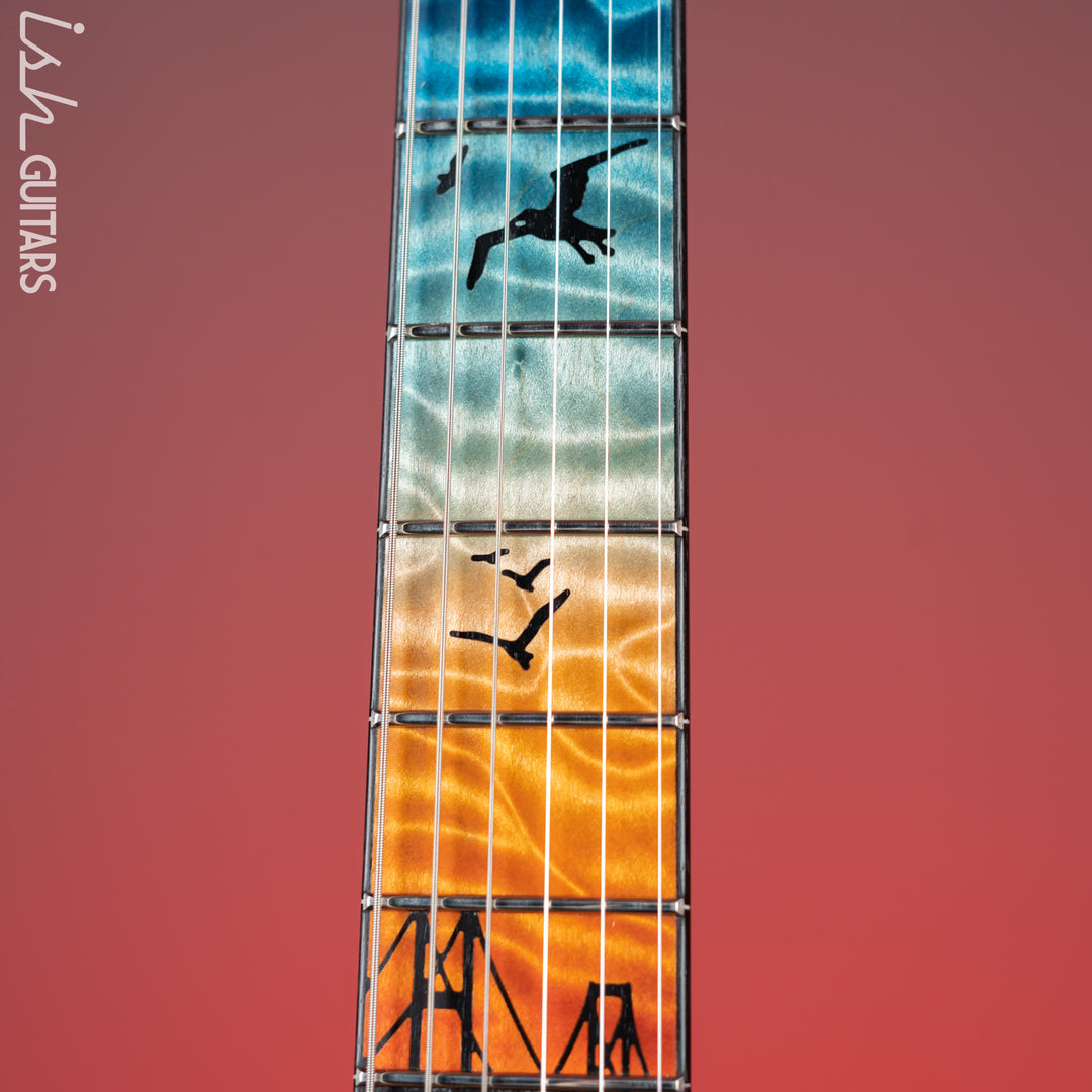 2021 PRS Private Stock Custom 24 Aquamarine Glow Smoked Burst “Chesapeake Bay” Inlays