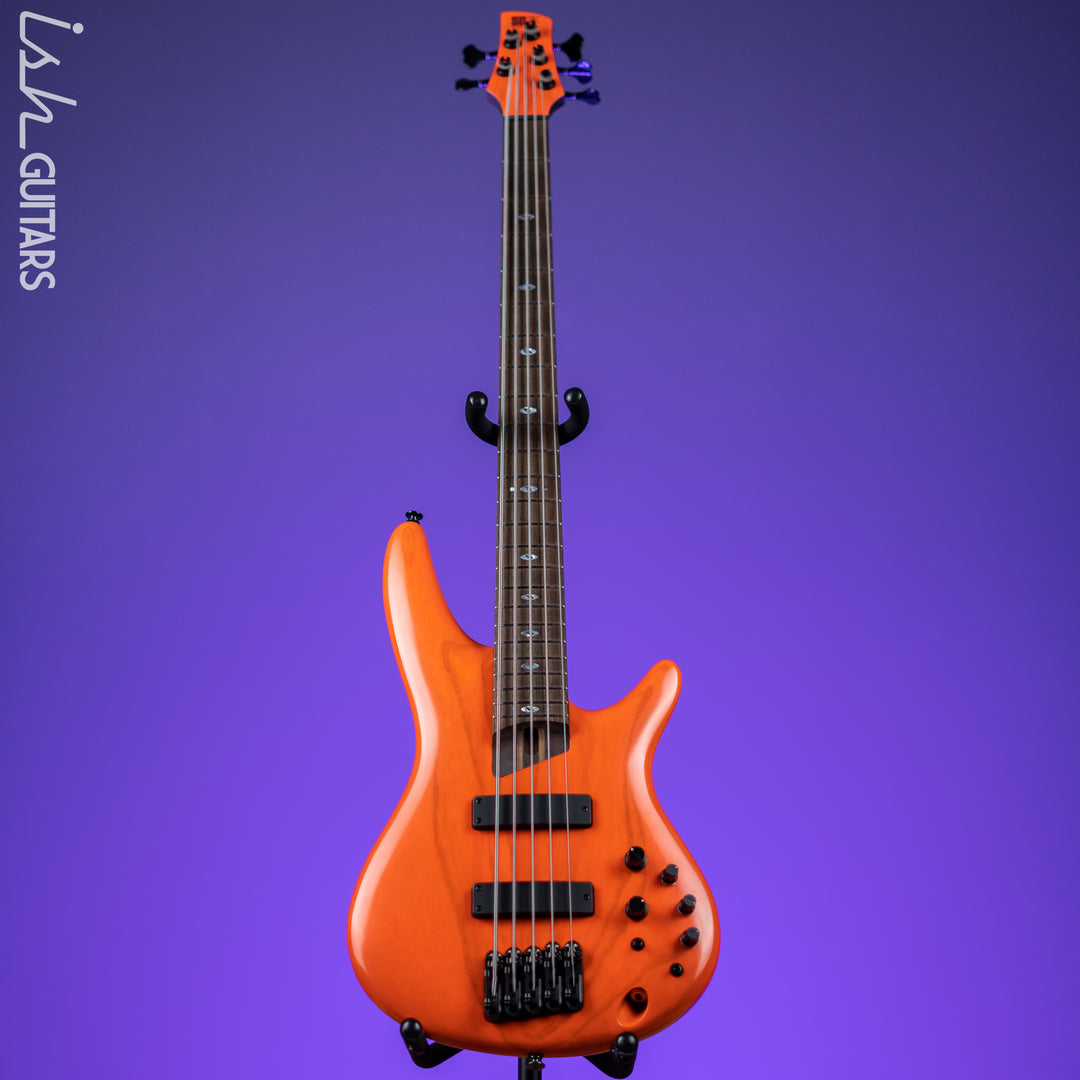 Ibanez SR Prestige SR4605 5-String Bass Guitar Orange Solar Flare Low Gloss