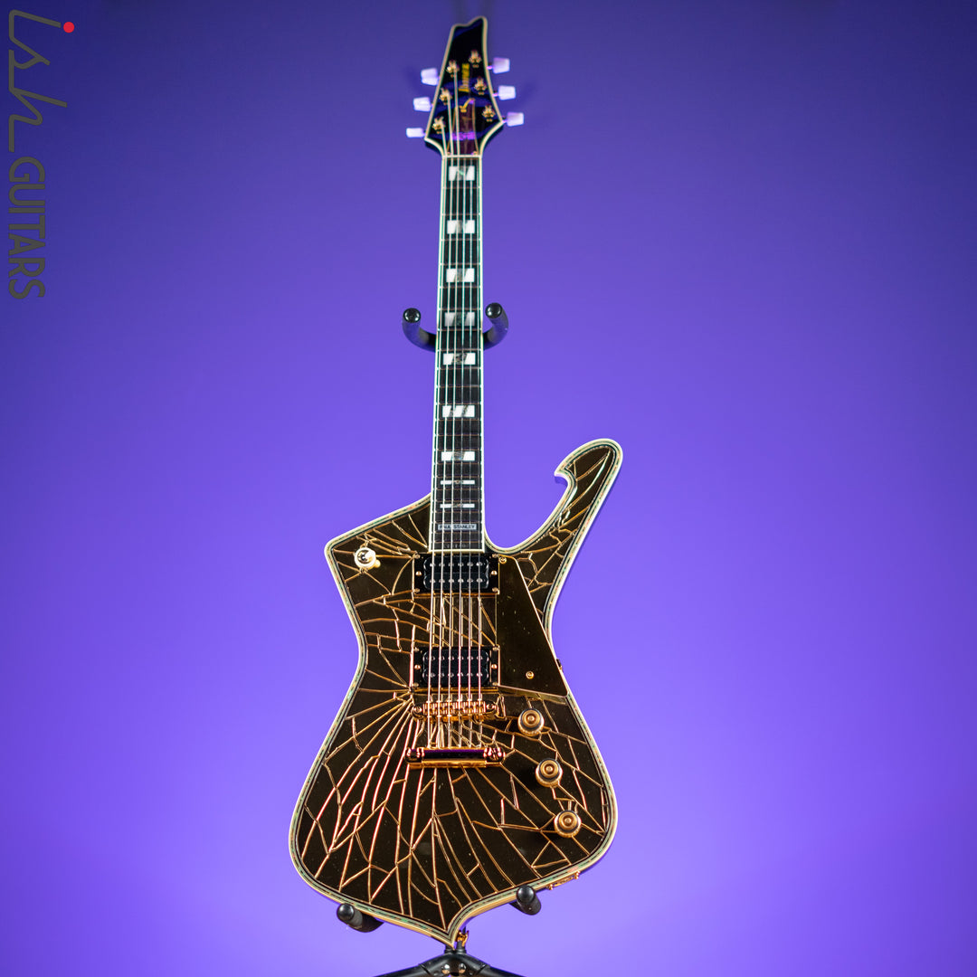 2019 Ibanez Paul Stanley Signature PS4CM Gold Cracked Mirror