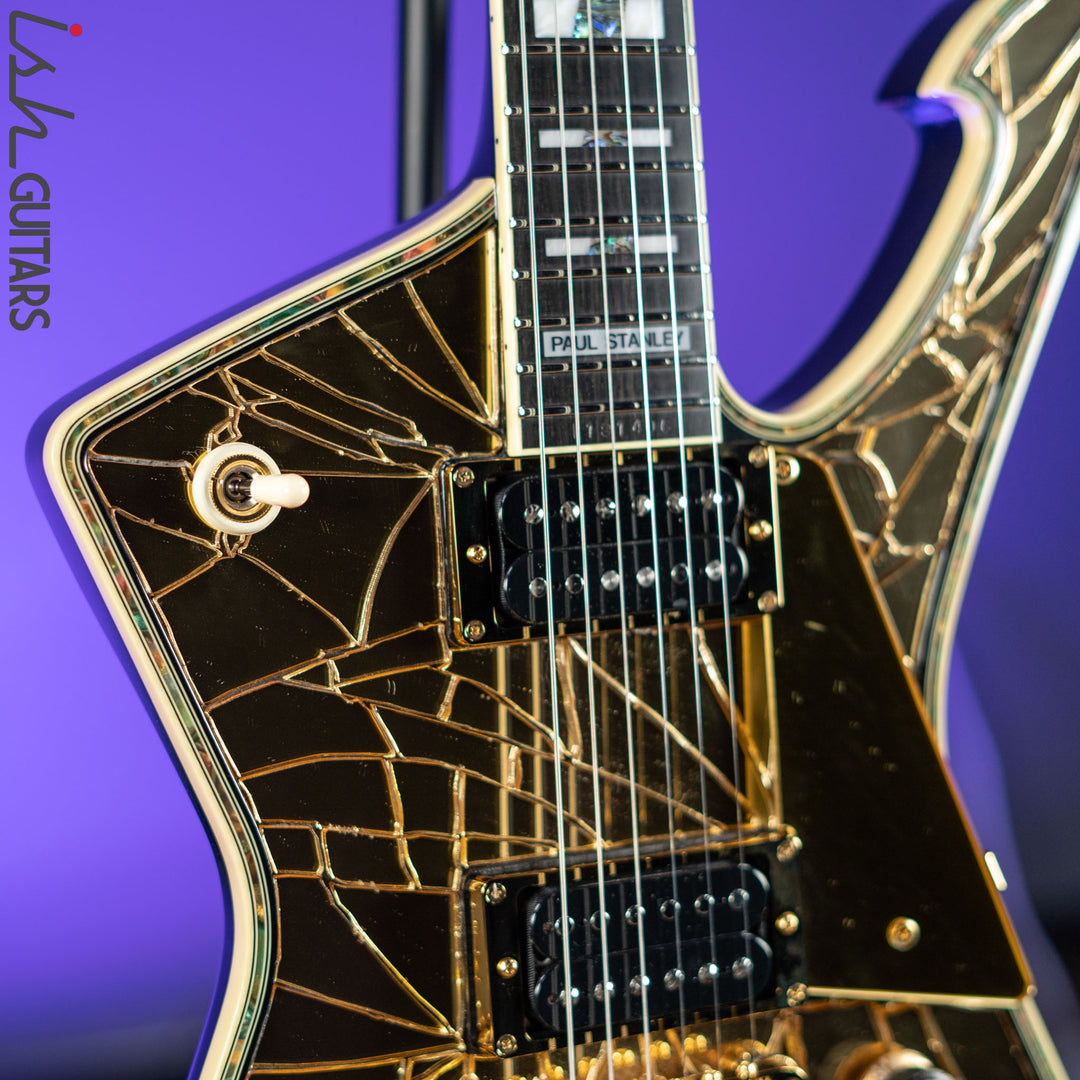 2019 Ibanez Paul Stanley Signature PS4CM Gold Cracked Mirror