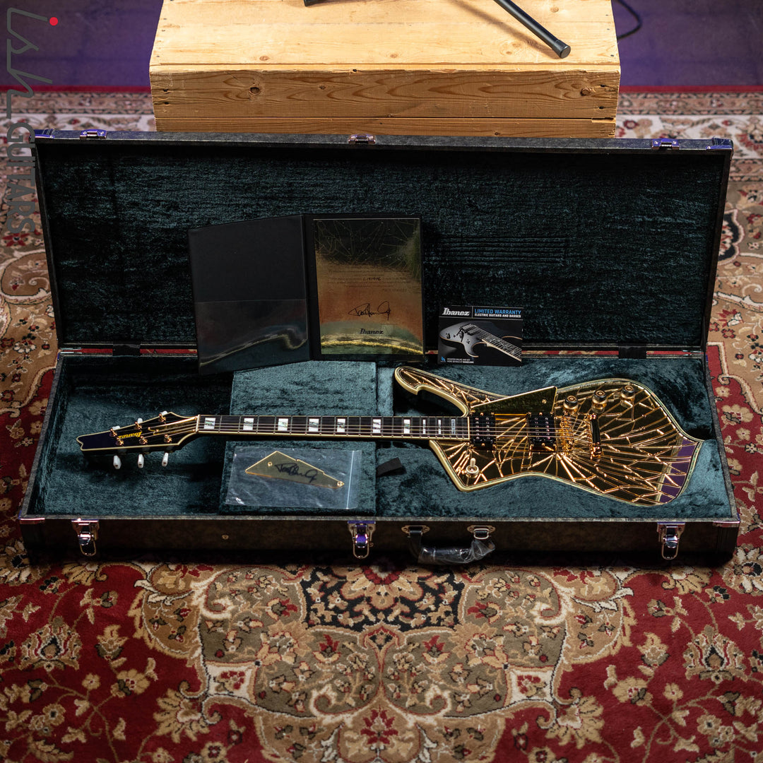 2019 Ibanez Paul Stanley Signature PS4CM Gold Cracked Mirror