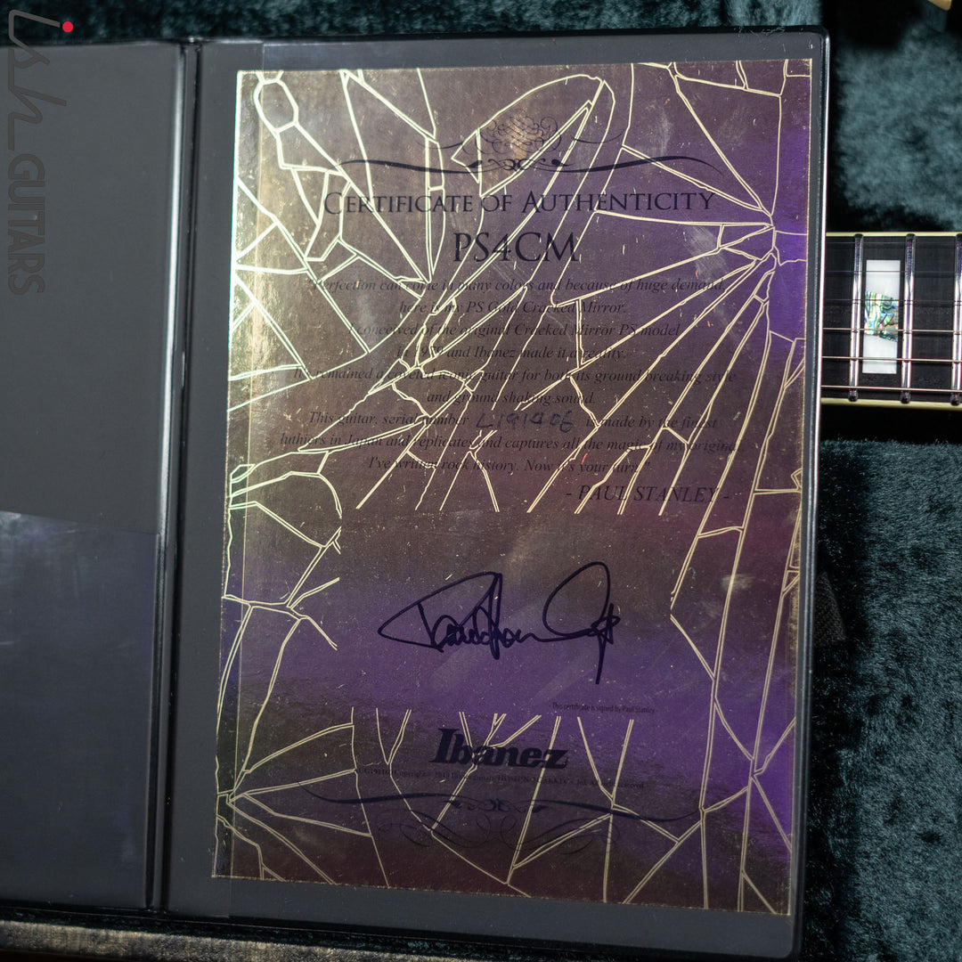 2019 Ibanez Paul Stanley Signature PS4CM Gold Cracked Mirror