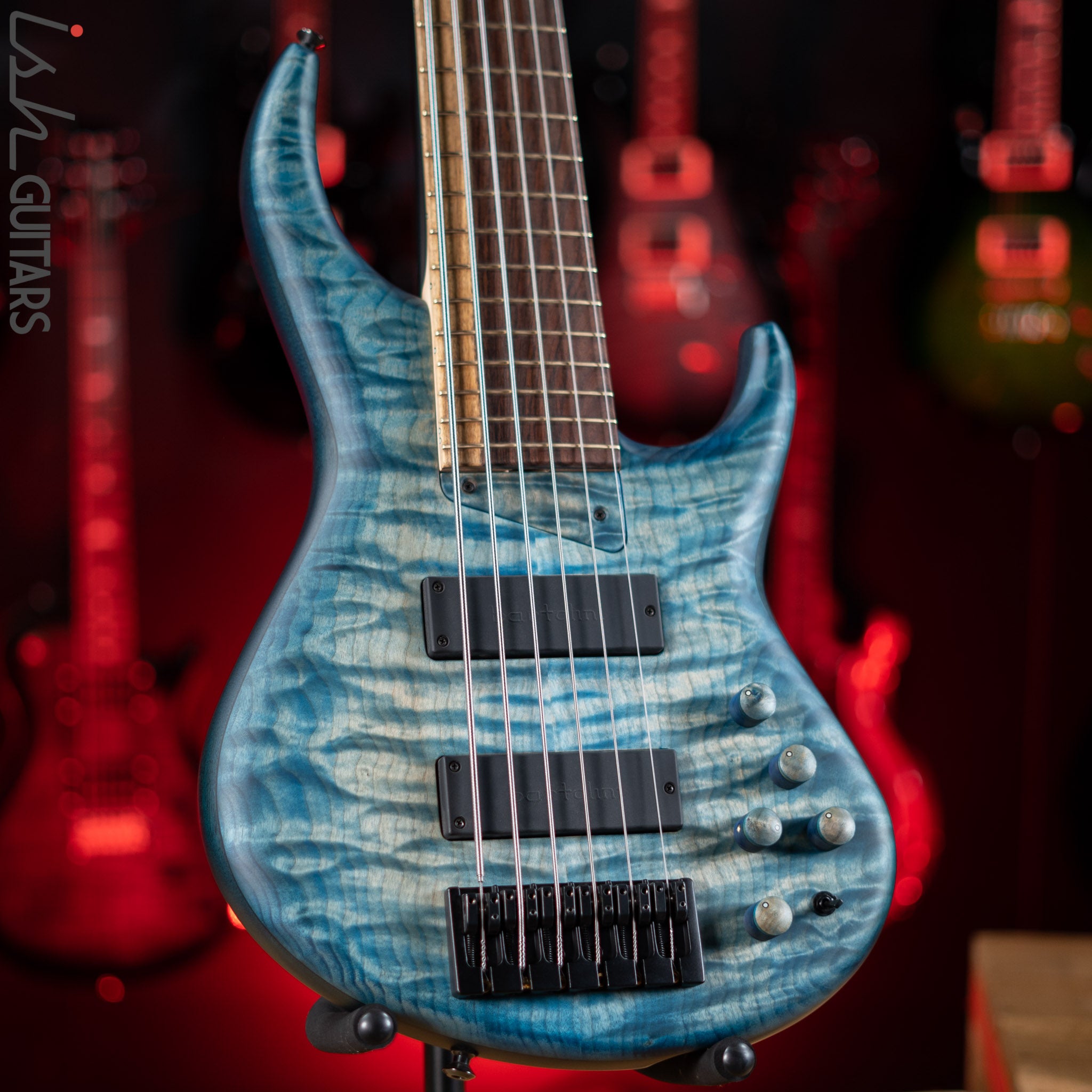 MTD 635-24 6-String Bass Quilt Maple Blue Burst Satin – Ish Guitars
