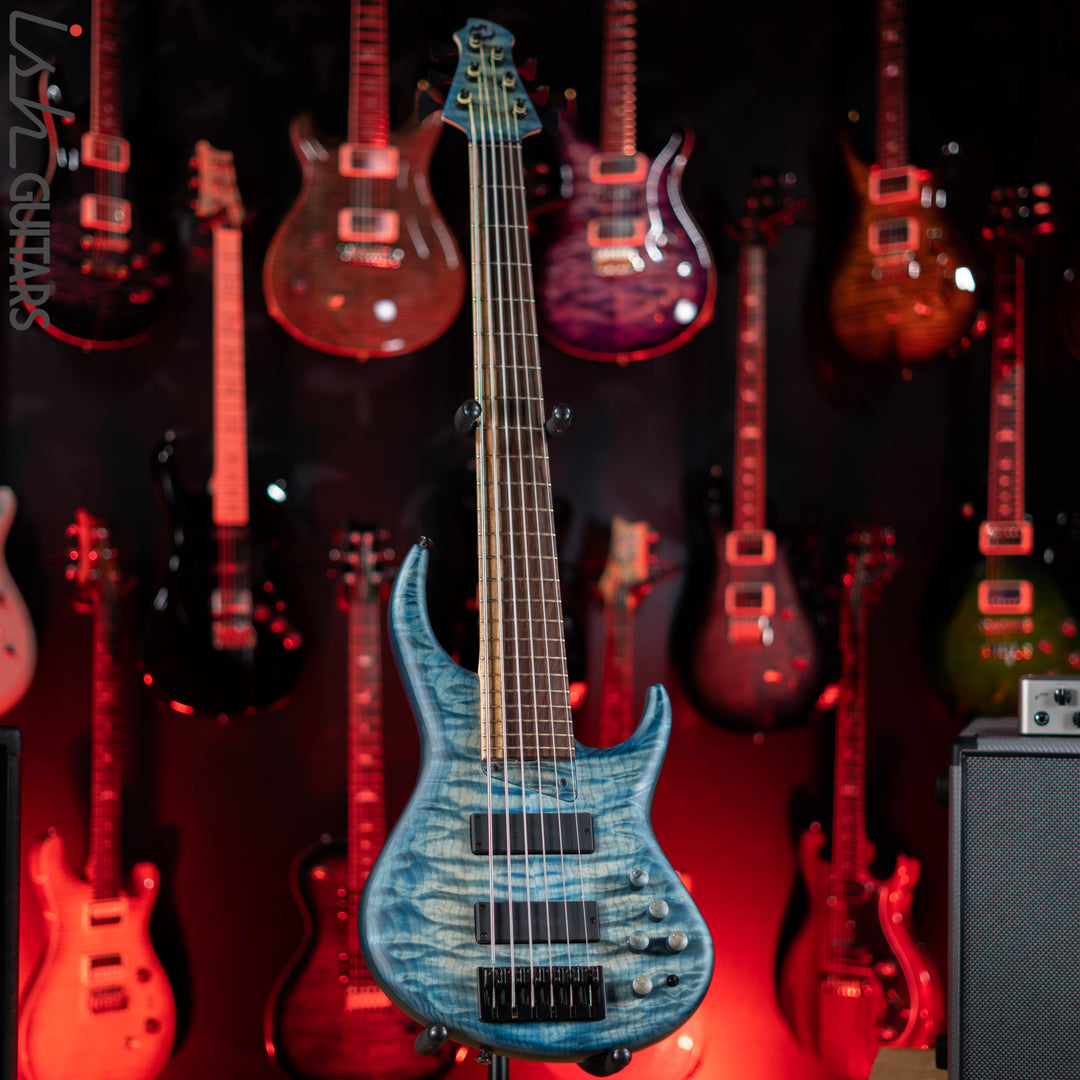 MTD 635-24 6-String Bass Quilt Maple Blue Burst Satin